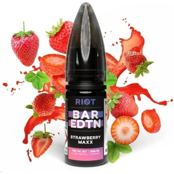 Strawberry maxx 10ml | 20mg salt likit - riot bar edtn | premium likit, salt likit, puff likit