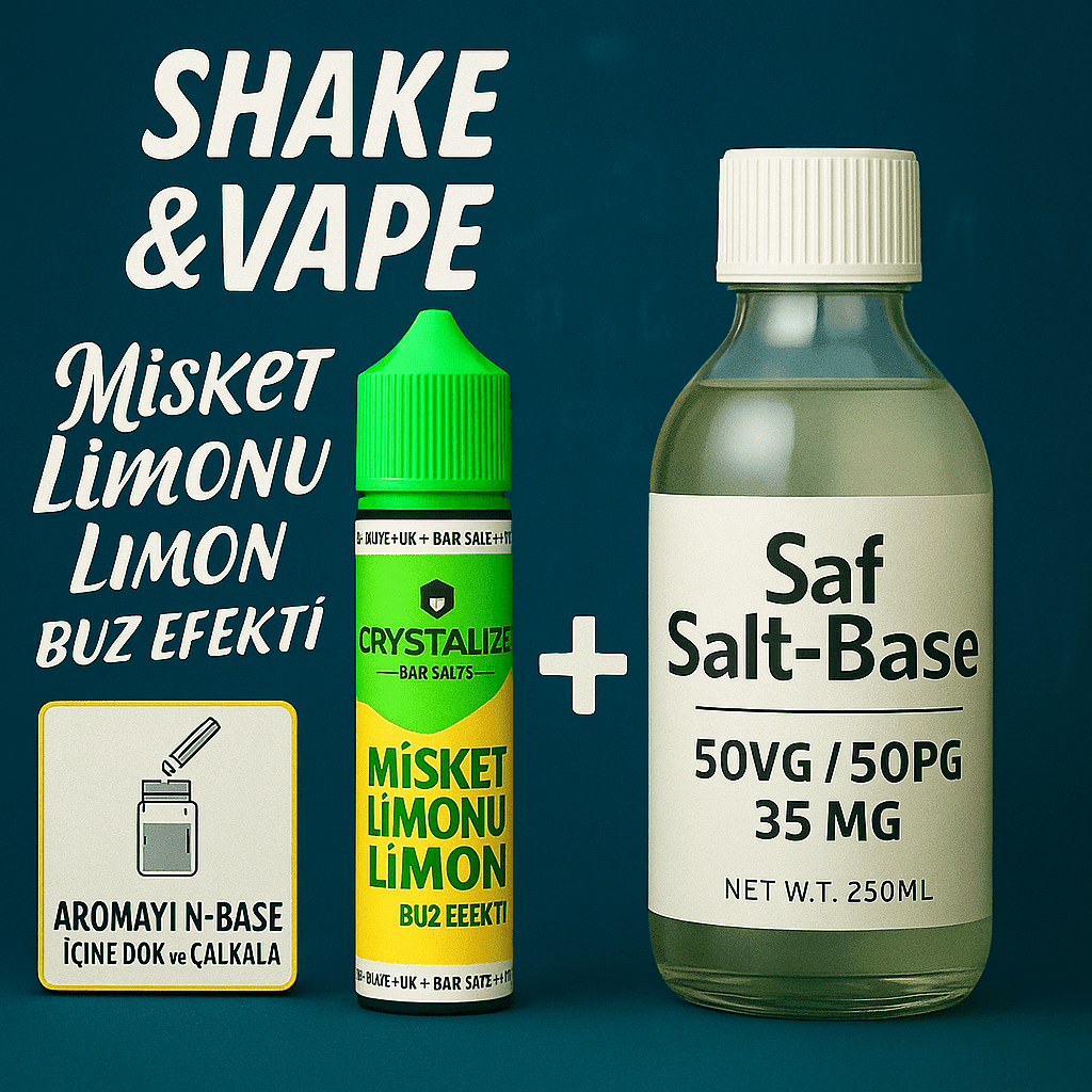 Crystalize - lemon lime 30ml+35 mg 250ml shake&vape diy base kit - görsel 1